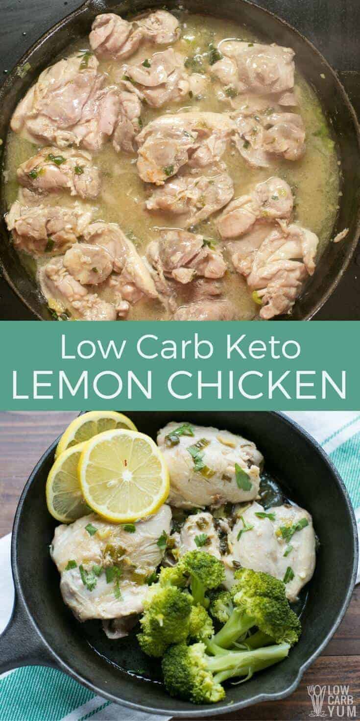 An Asian inspired lemon keto chicken dish that's super easy to make and tastes better than take out. Pair it with broccoli for a great low carb meal! #keto #lowcarb #KetoEssentials | LowCarbYum.com