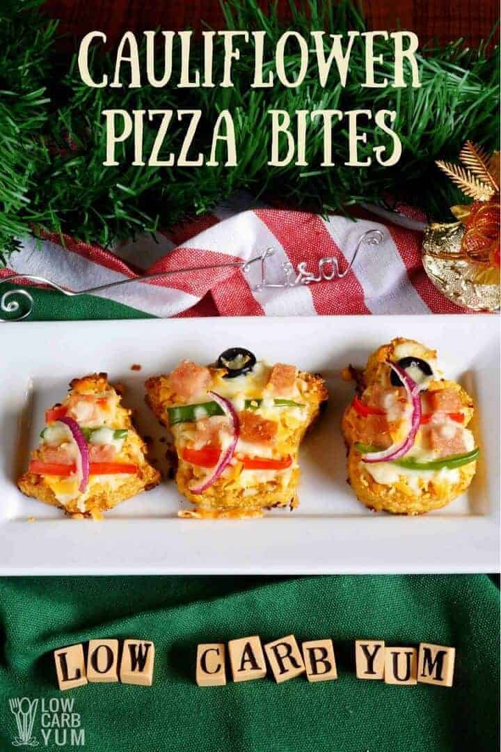 Cauliflower pizza bites in festive shapes