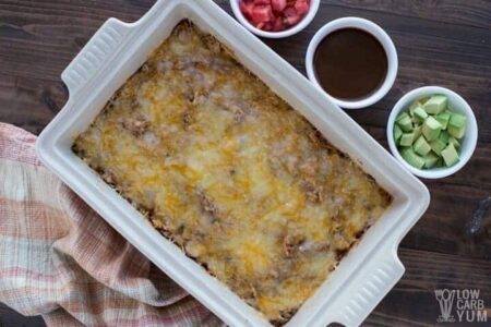 Low Carb Chicken Enchilada Casserole - Low Carb Yum