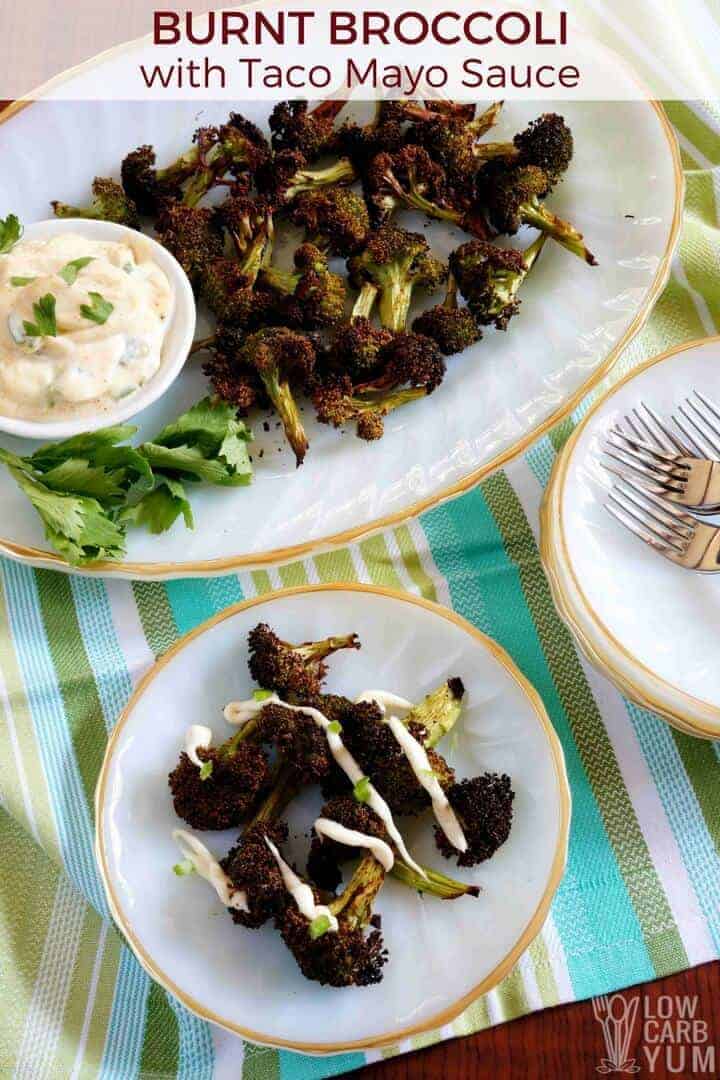 Burnt broccoli with taco mayo sauce recipe