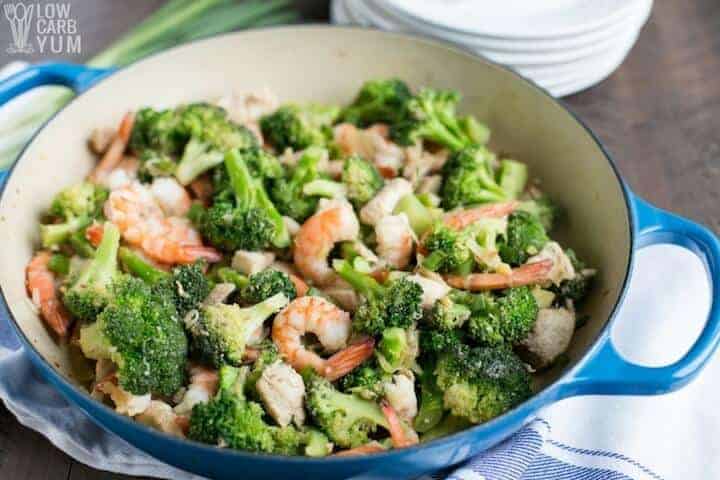 Keto chicken and shrimp stir fry recipe