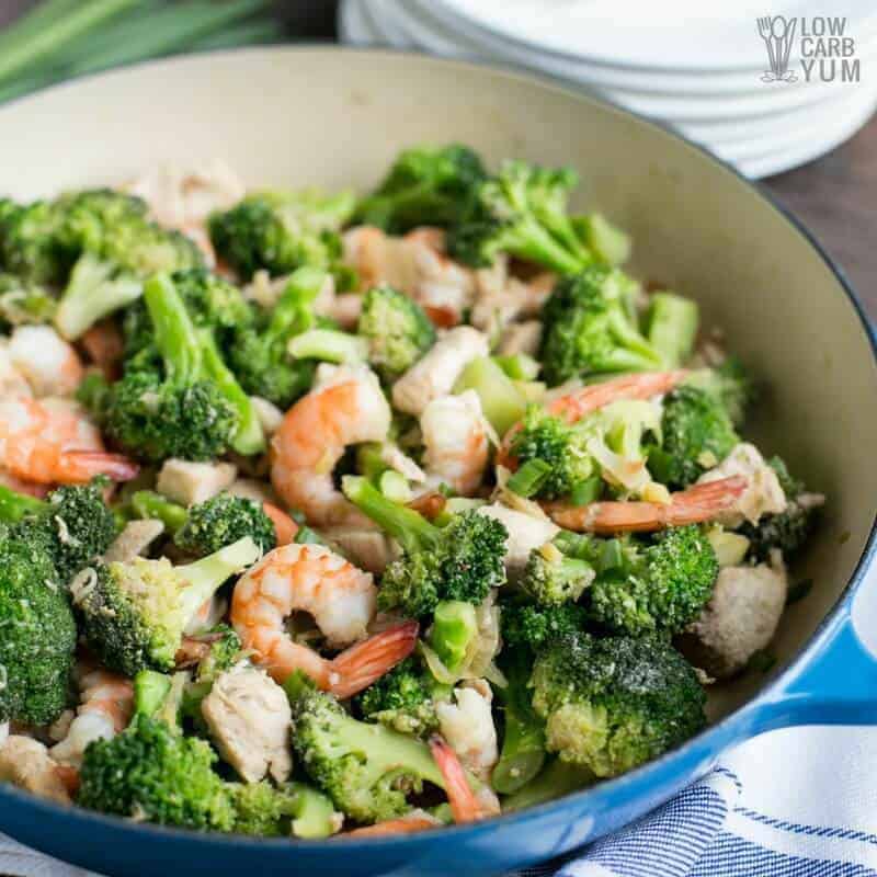 Chicken And Shrimp Stir Fry With Broccoli Low Carb Yum