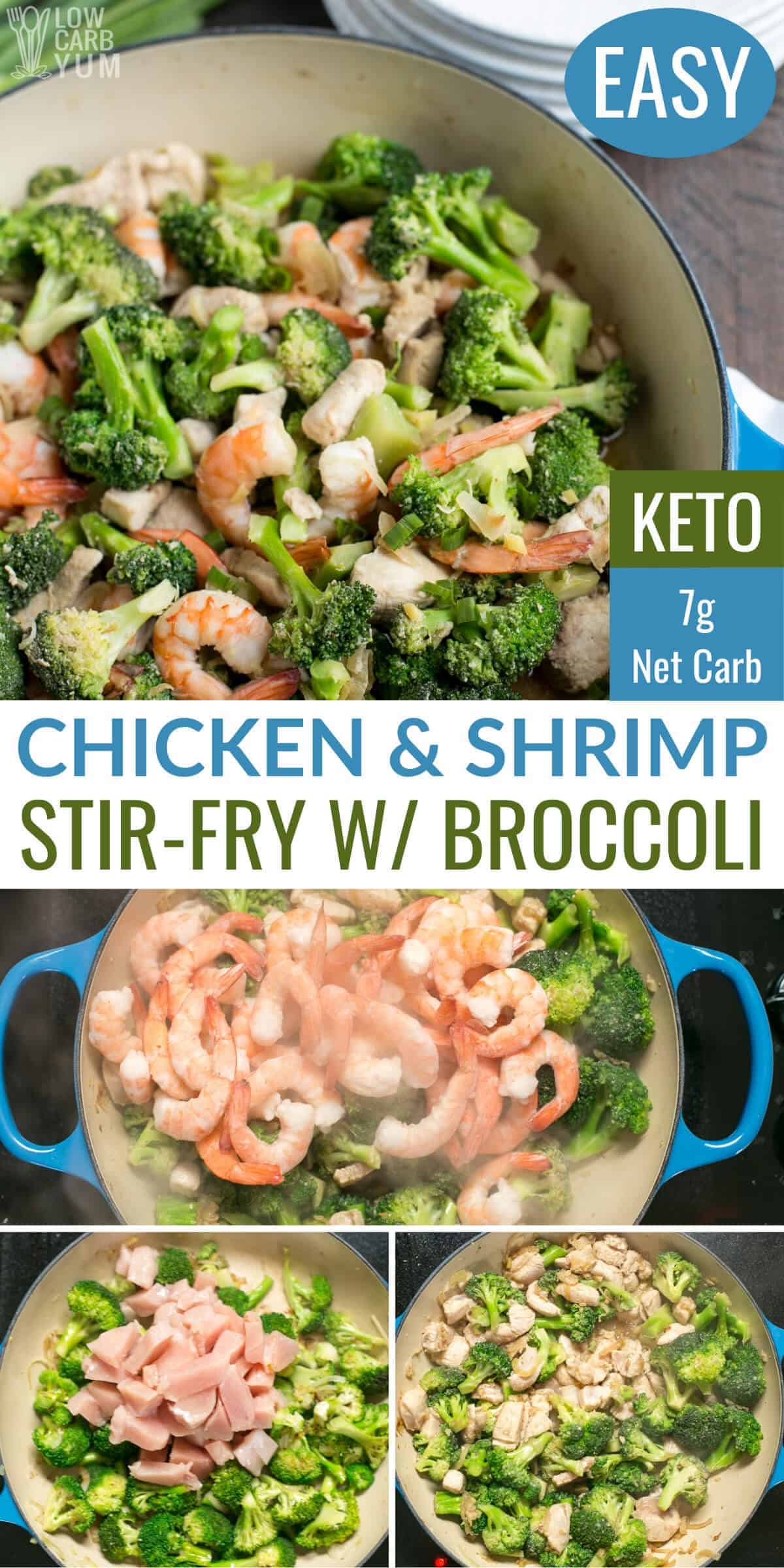 Chicken and Shrimp StirFry with Broccoli Low Carb Yum