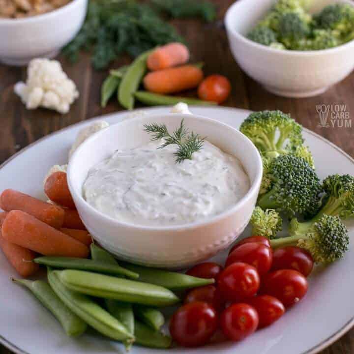 Low carb dill veggie dip with cream cheese