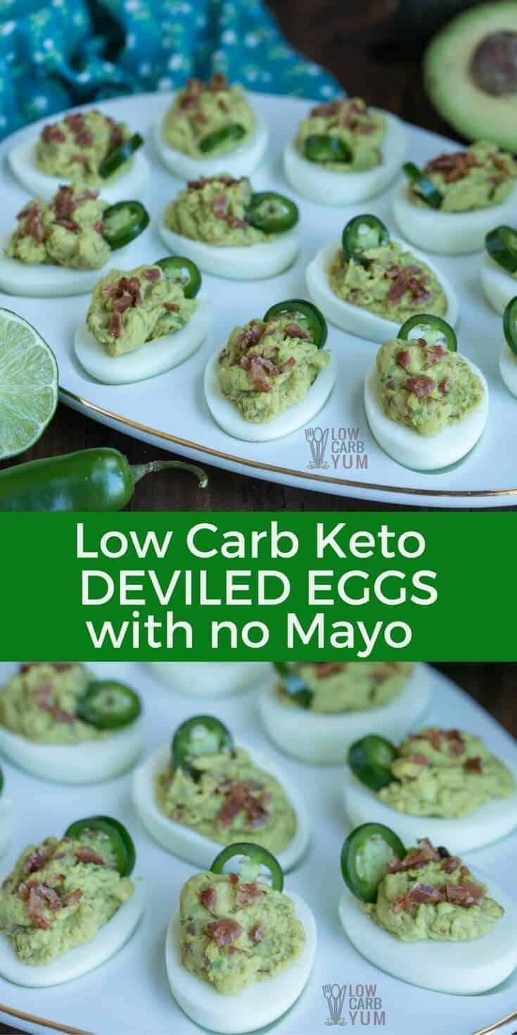 Spicy Keto Deviled Eggs Without Mayo - Low Carb Yum