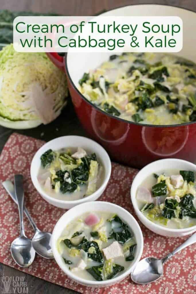 Easy cream of turkey soup with cabbage and kale recipe