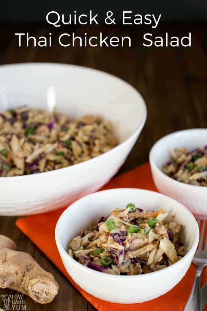 Easy Thai Chicken Salad With Canned Chicken Low Carb Yum