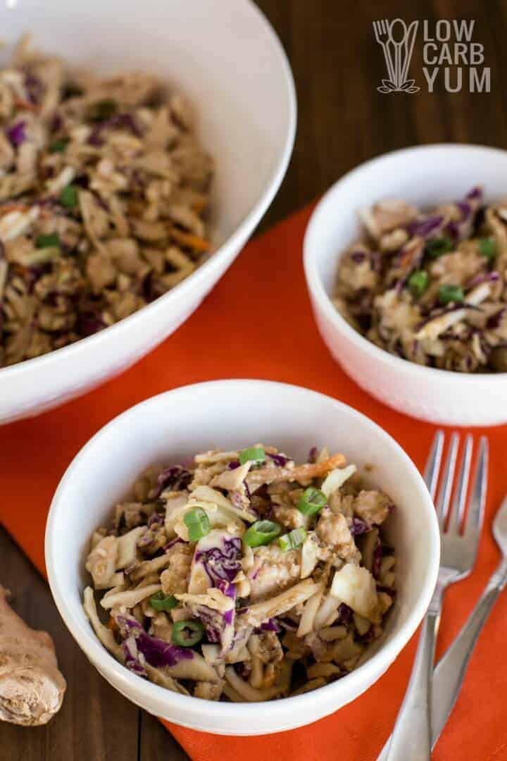 An easy thai chicken salad with canned chicken