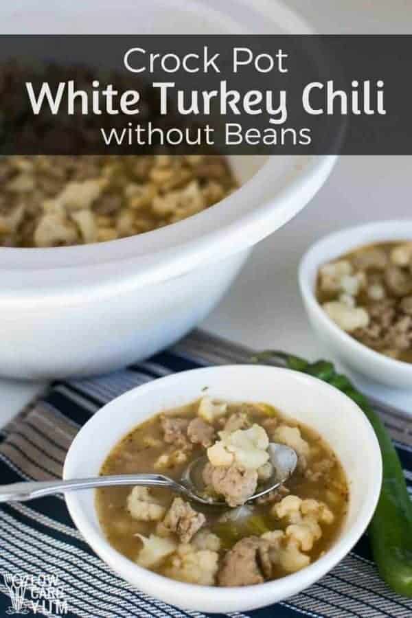 Crock Pot White Turkey Chili without Beans Low Carb Yum