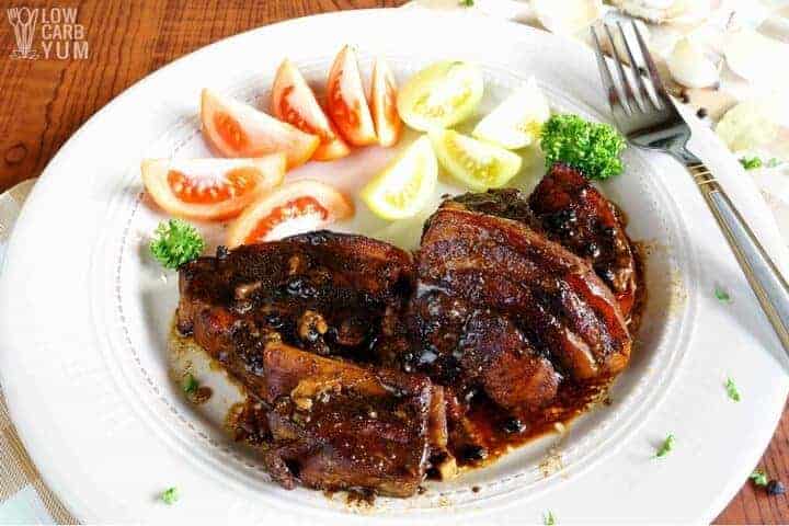 Filipino pork belly adobo