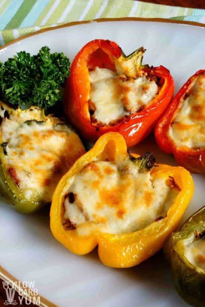 Pulled Pork Stuffed Peppers without Rice Low Carb Yum