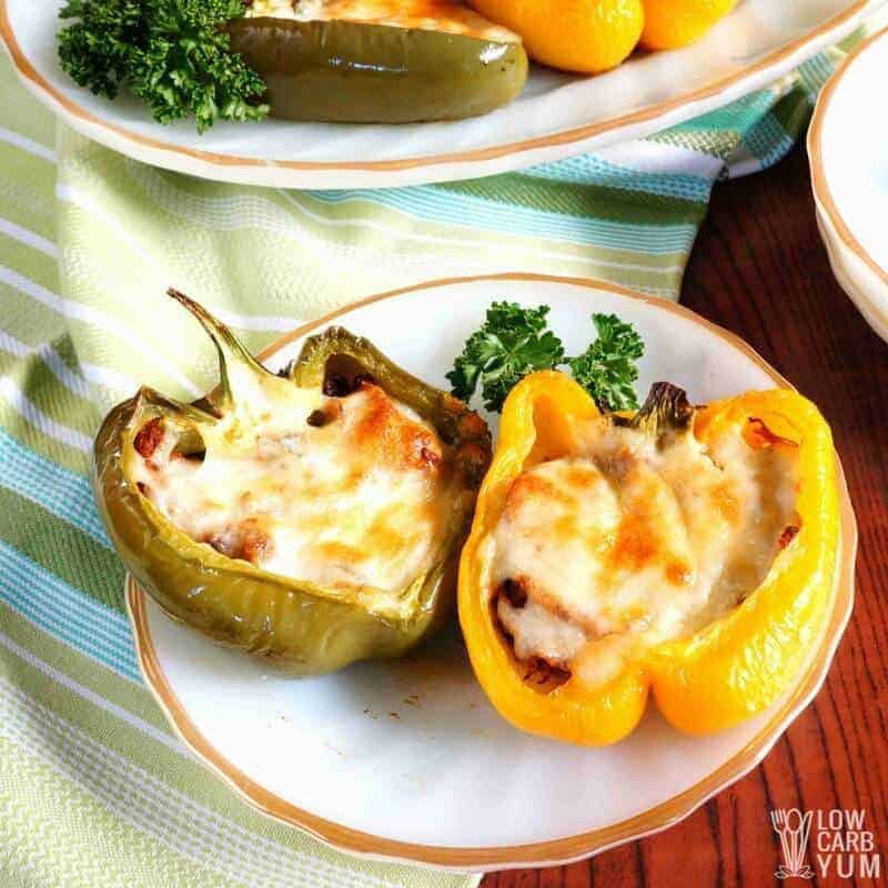 Pulled Pork Stuffed Peppers Without Rice Low Carb Yum