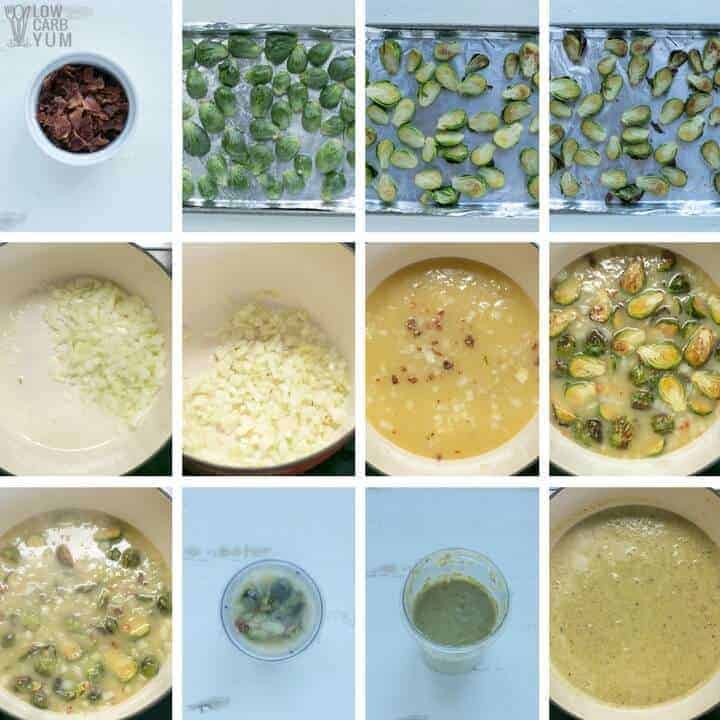 How to make roasted brussels sprout soup with bacon