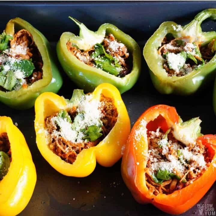 Pulled Pork Stuffed Peppers Without Rice Low Carb Yum
