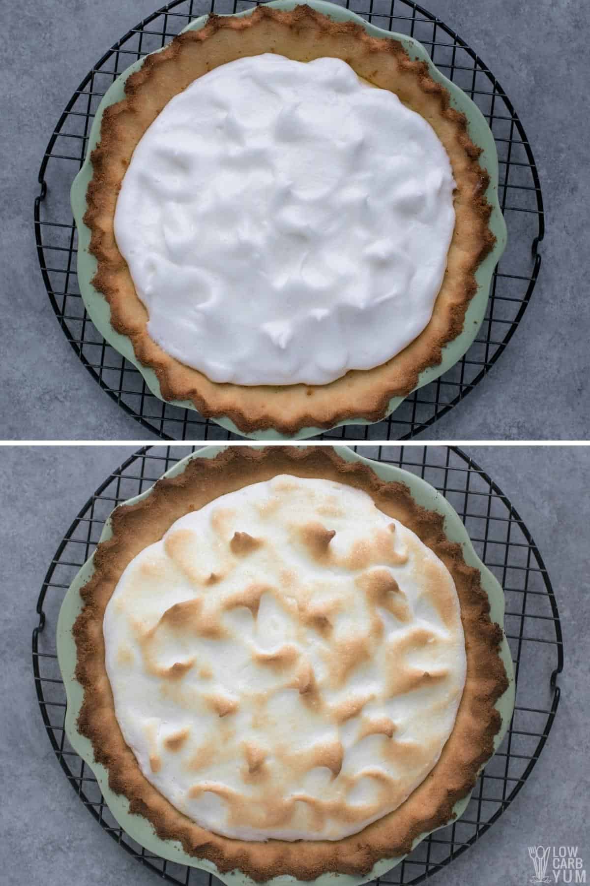 bake meringue topping.