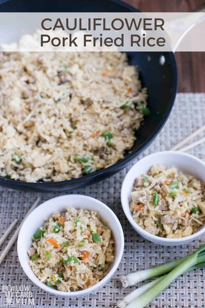 Chinese Cauliflower Pork Fried Rice Recipe - Keto Paleo - Low Carb Yum