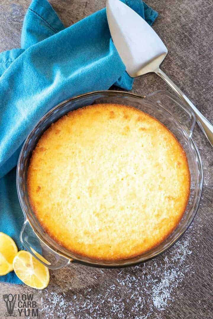 An easy lemon coconut custard pie recipe with coconut milk