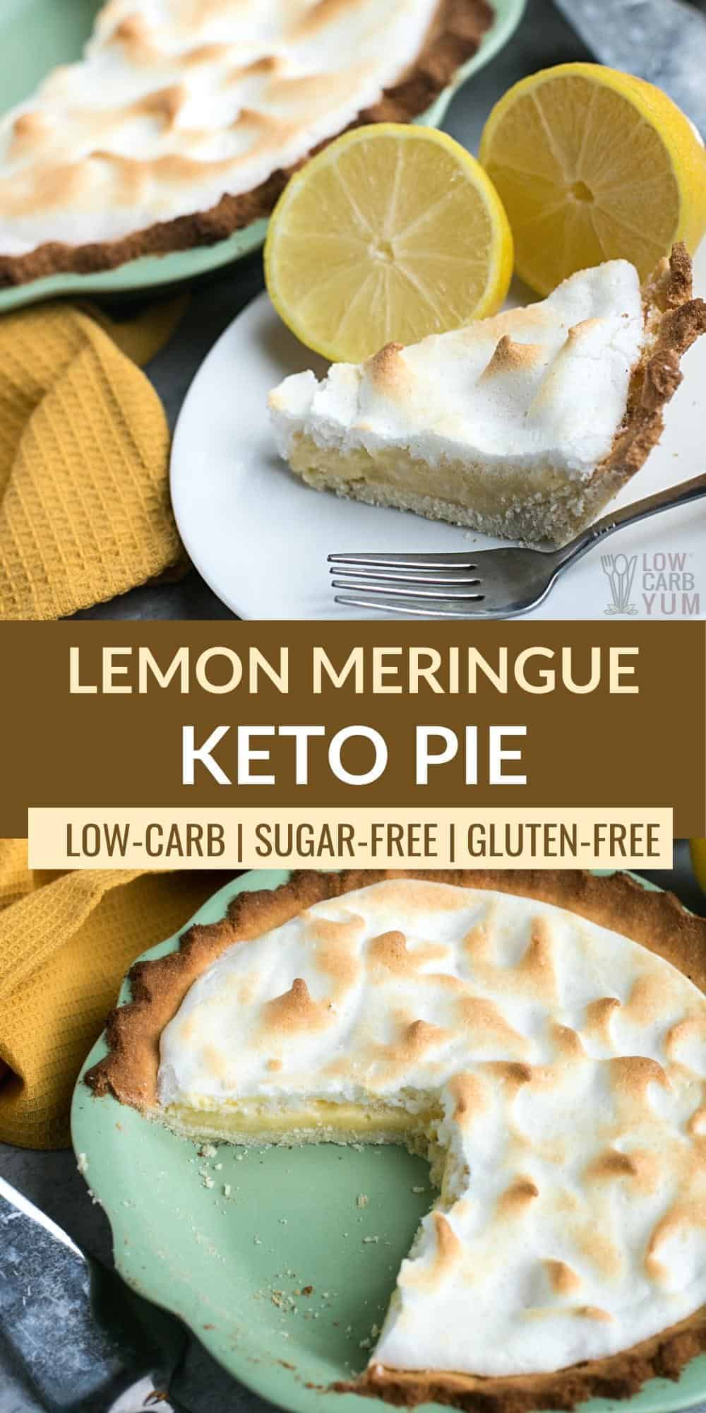 keto lemon meringue pie pinterest image.