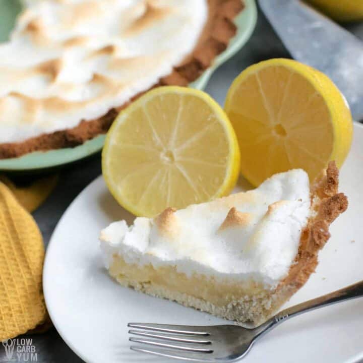 Keto Lemon Meringue Pie (Dairy-Free, Nut-Free) - Low Carb Yum