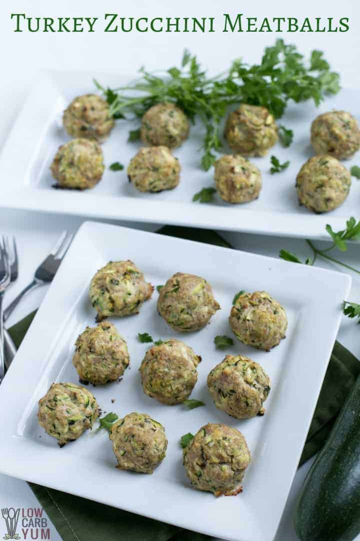 Easy to make chicken or turkey zucchini meatballs baked in the oven. 