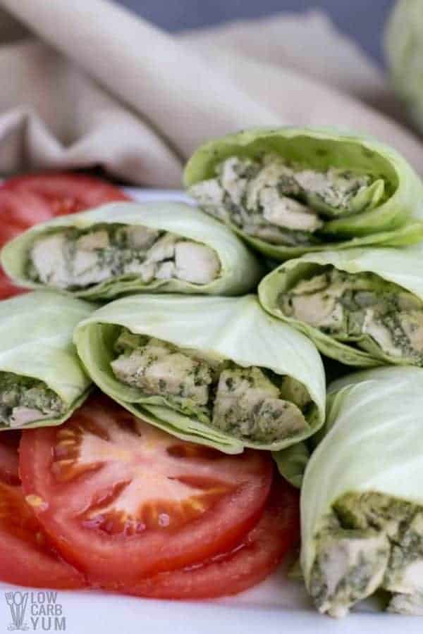 Pesto Chicken Salad Wrap Recipe Paleo Low Carb Yum