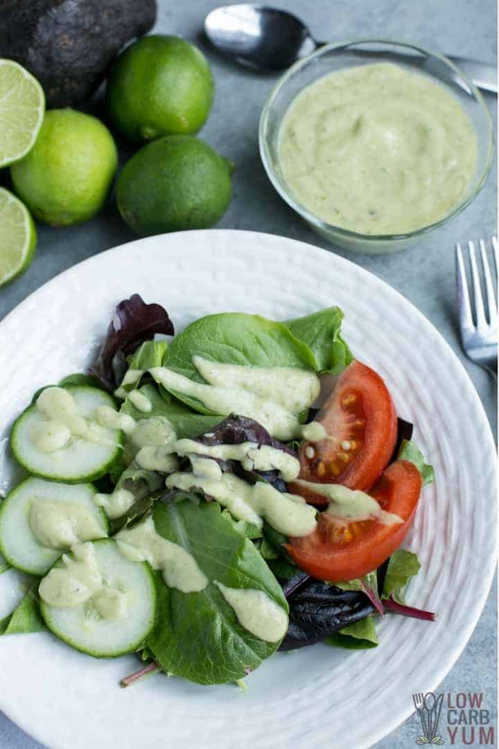 Quick and easy dairy free avocado cilantro lime dressing