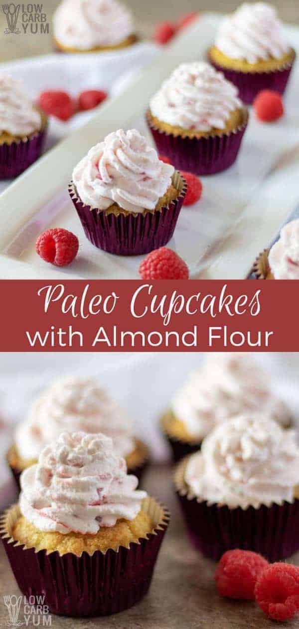 A delicious Paleo cupcakes with almond flour recipe. It's low-carb, dairy-free, and gluten-free. So go ahead and treat yourself; you deserve it! #paleo #lowcarb #keto #ketorecipes #dairyfree #cupcakes | LowCarbYum.com