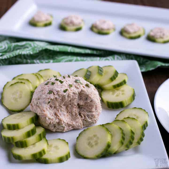 Serving smoked salmon pate with cream cheese