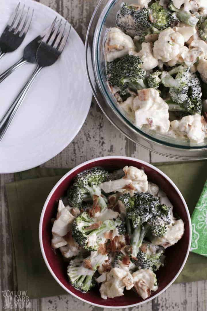 Cold Amish broccoli cauliflower salad recipe