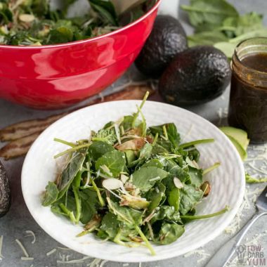 Baby kale avocado salad with parmesan cheese