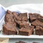 Plate of easy egg free brownies recipe