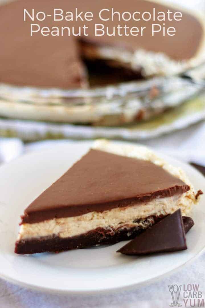 A delicious and easy no-bake chocolate peanut butter pie recipe