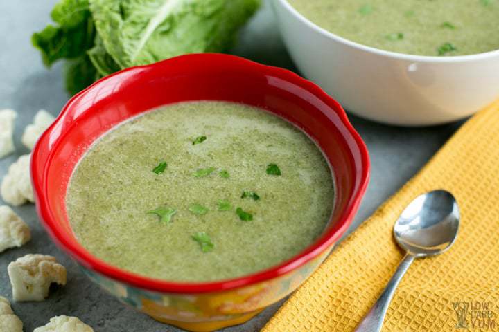 Keto friendly easy romaine lettuce soup