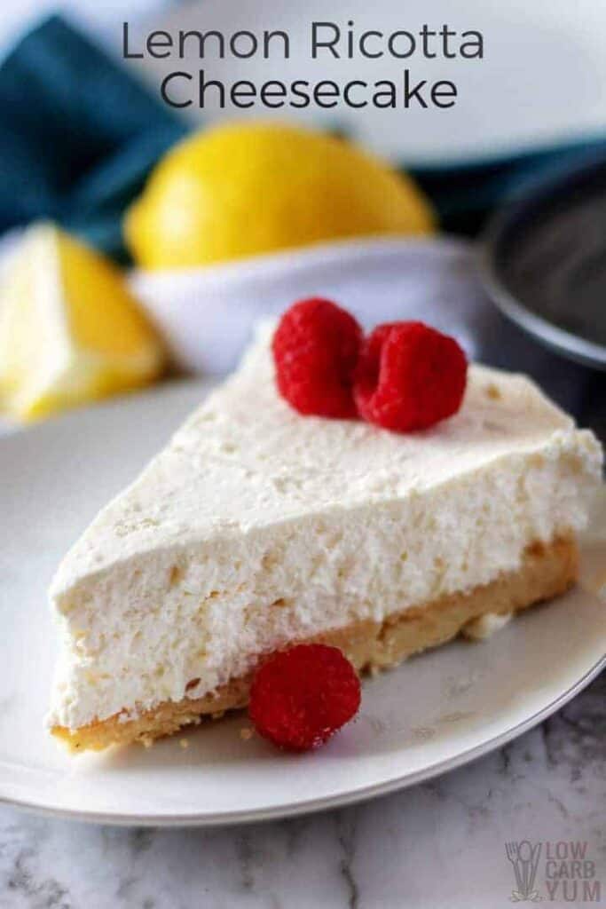 Authentic Italian baked lemon ricotta cheesecake recipe