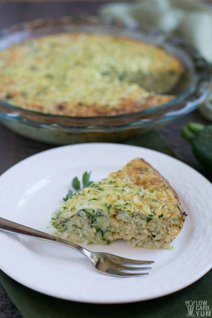 Easy Crustless Zucchini Quiche Recipe - Healthy No Crust Pie | Low Carb Yum