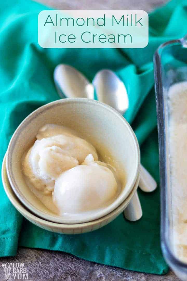 Vanilla Homemade Almond Milk Ice Cream | Low Carb Yum