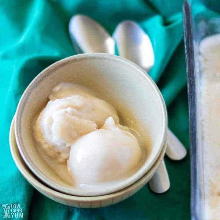 Vanilla Homemade Almond Milk Ice Cream | Low Carb Yum