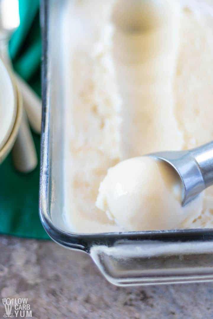 Vanilla Homemade Almond Milk Ice Cream | Low Carb Yum
