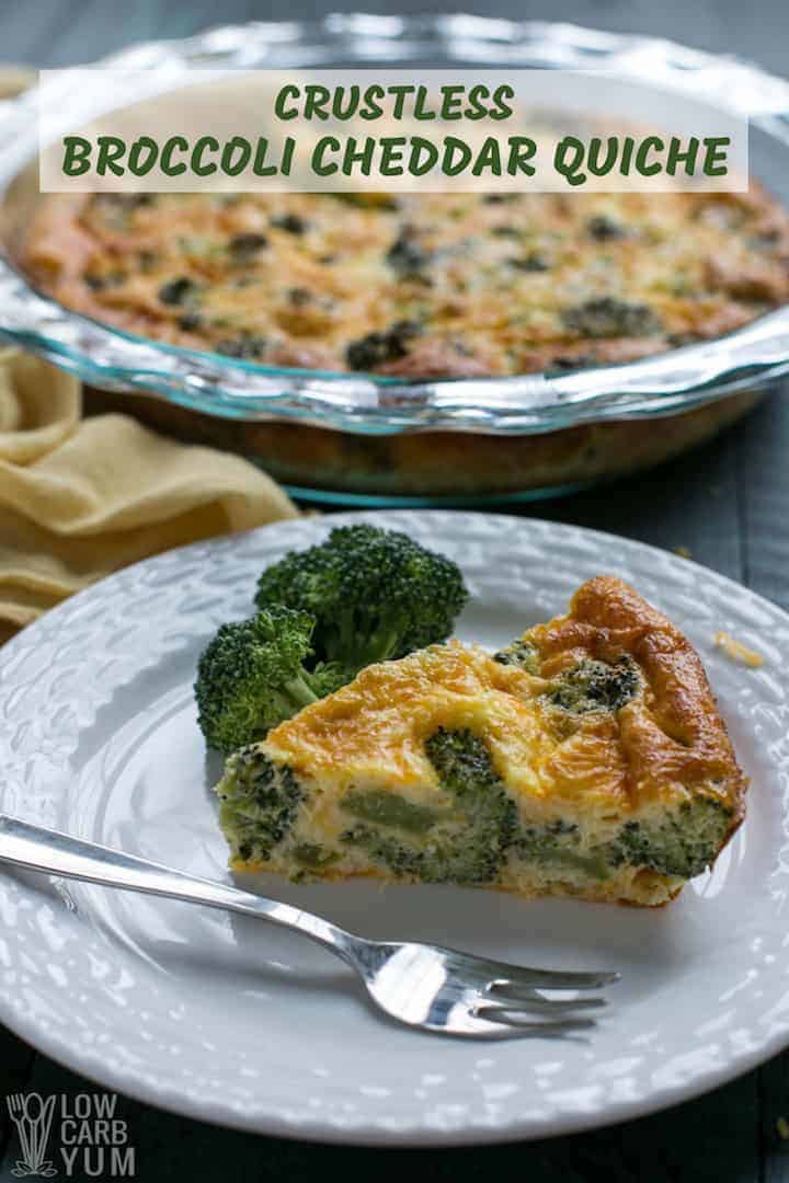 Healthy Crustless Broccoli Cheddar Quiche Recipe | Low Carb Yum