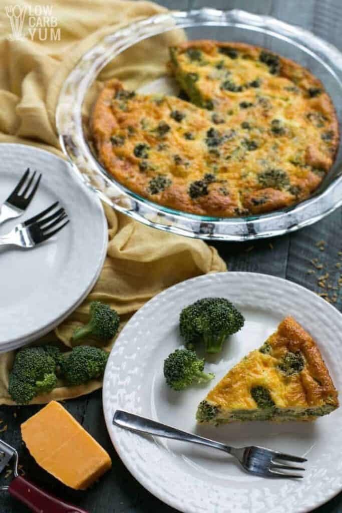 Crustless Broccoli Cheddar Quiche (Keto) - Low Carb Yum