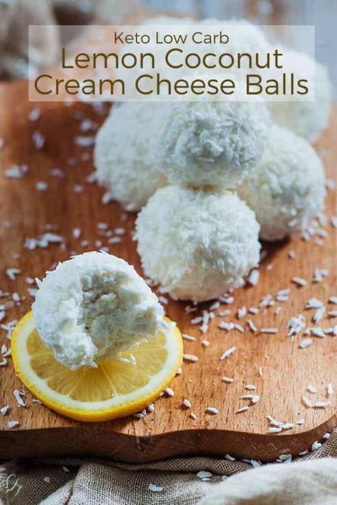 Easy low carb lemon coconut cream cheese balls