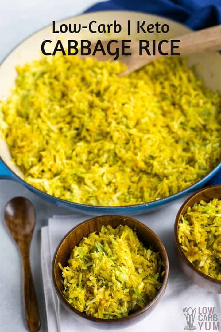 Keto cabbage rice recipe with turmeric