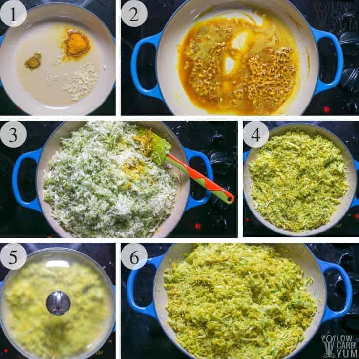 How to make cabbage rice with turmeric