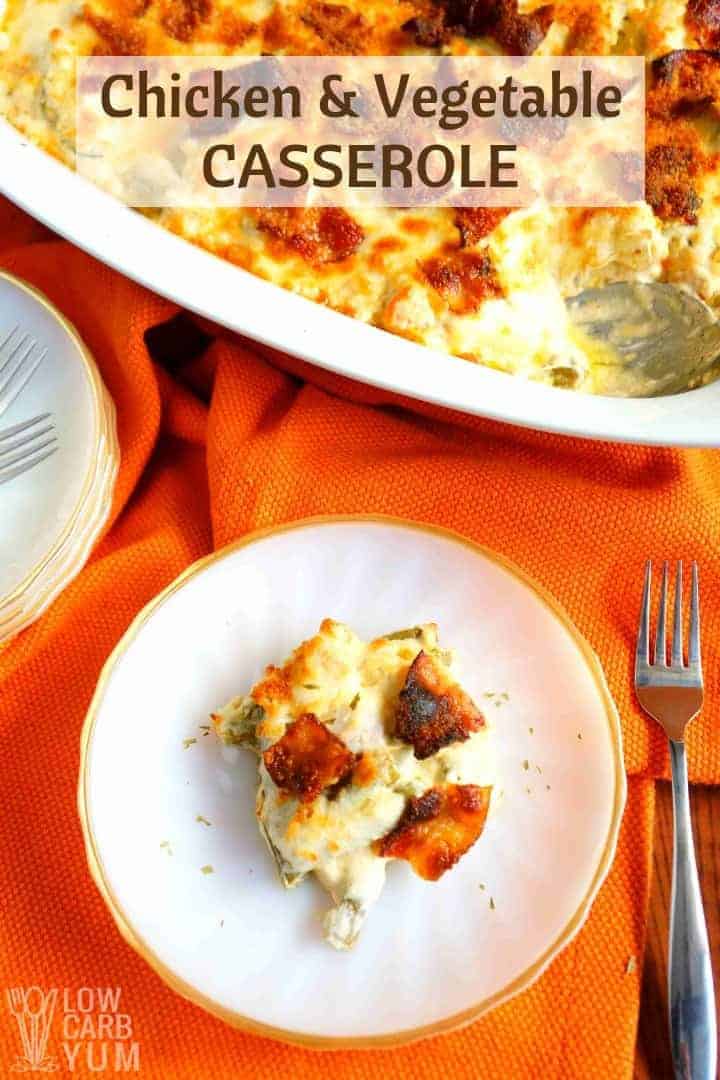 Cheesy healthy chicken vegetable casserole recept