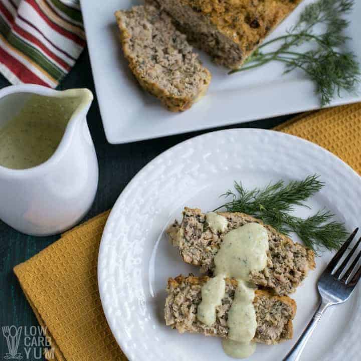 serving over salmon loaf