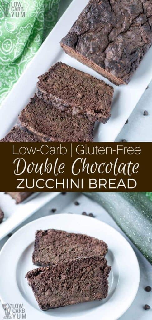 Low carb gluten free double chocolate zucchini bread recipe