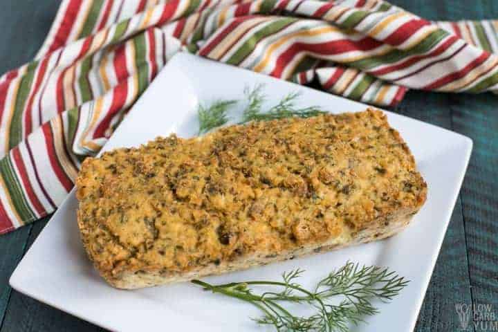 Salmon Loaf with Dill Sauce (Keto, Atkins Low Carb) | Low Carb Yum