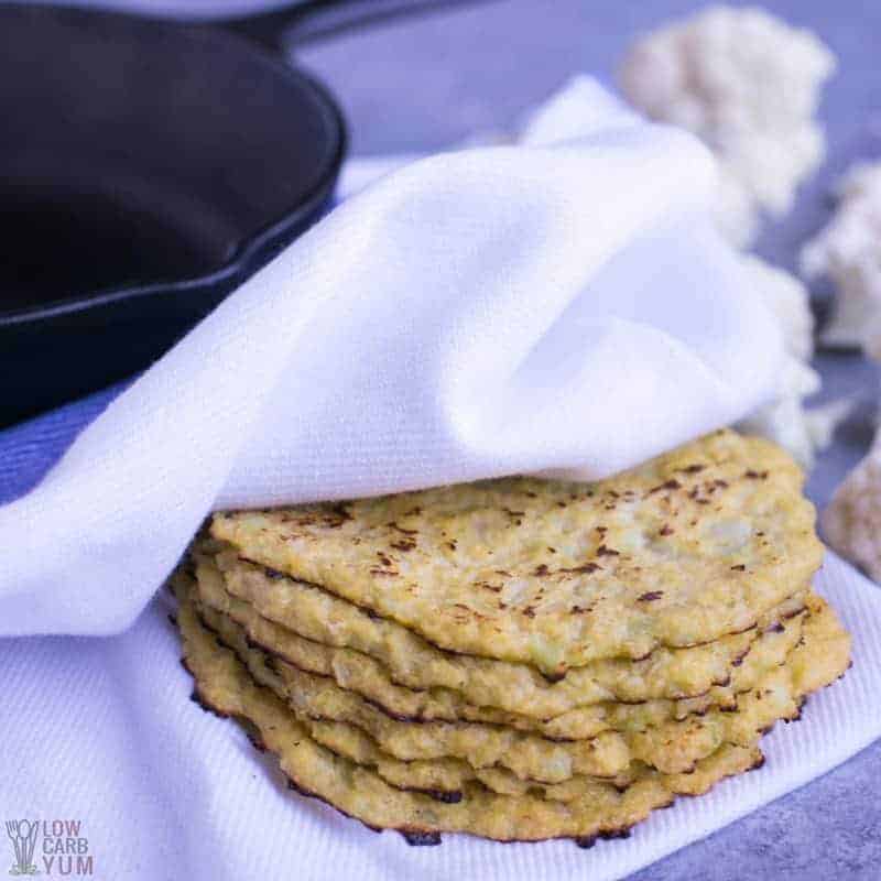 Cauliflower Tortillas (Keto, Low Carb, Paleo) Low Carb Yum