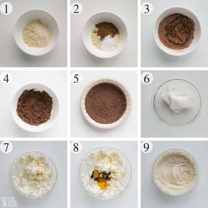 Initial steps to make a coffee cheesecake