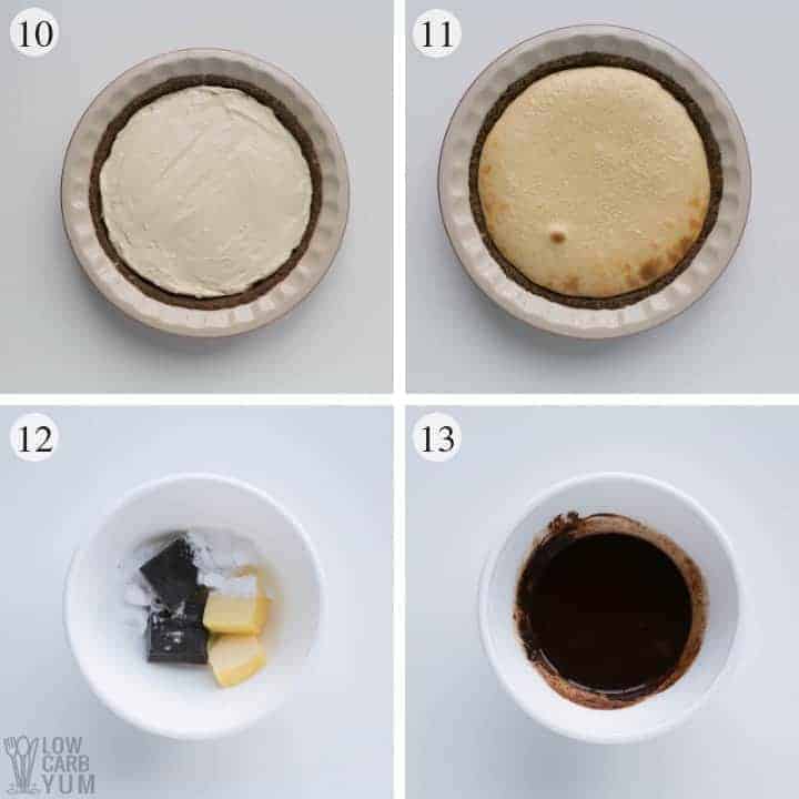 Final steps to make a coffee cheesecake